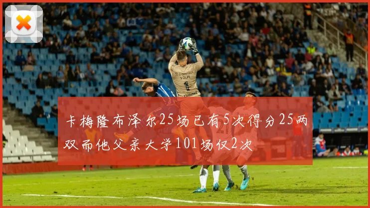 卡梅隆布泽尔25场已有5次得分25两双而他父亲大学101场仅2次